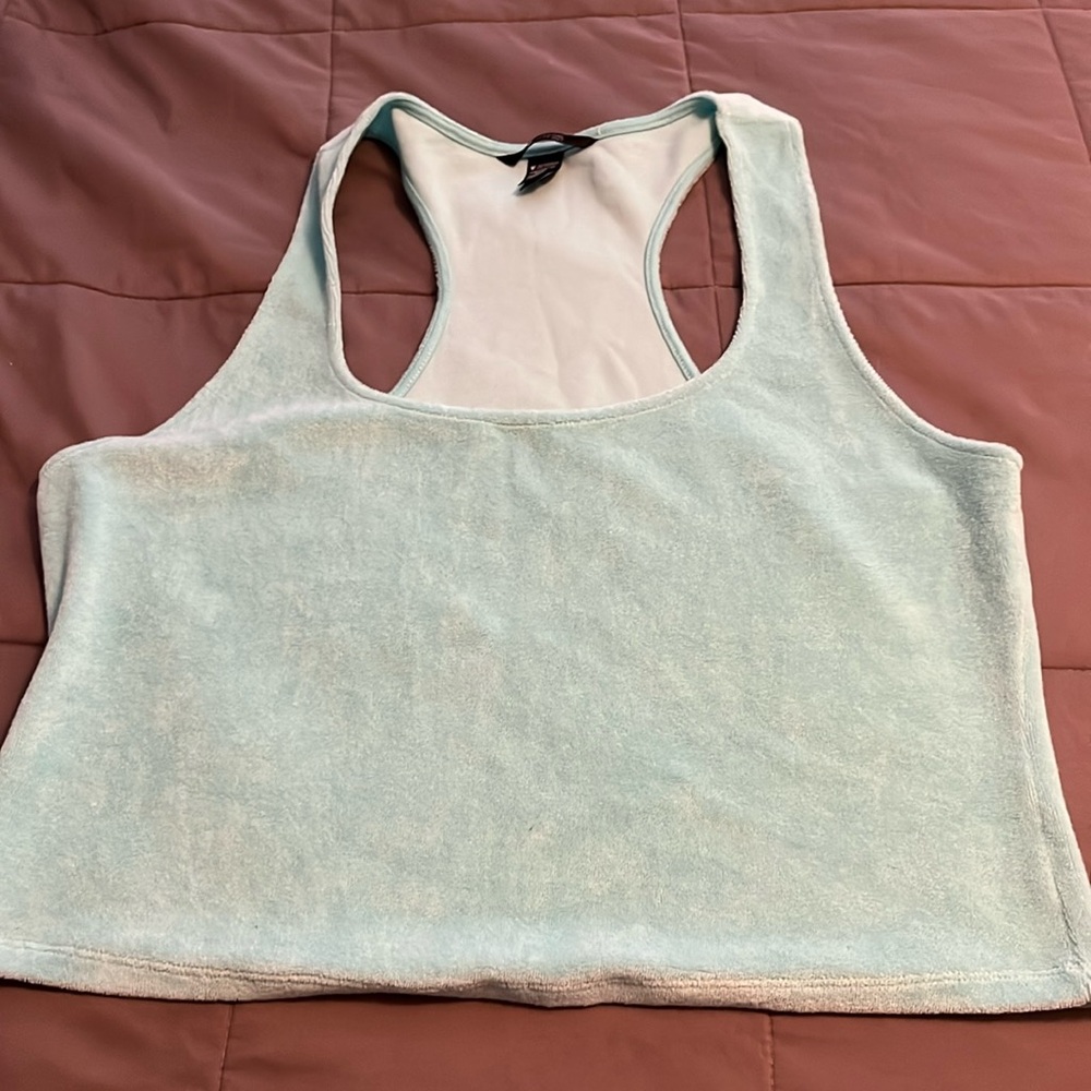 Terry cloth racerback crop